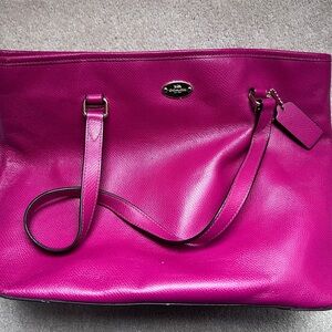 Coach Fuchsia Leather Tote